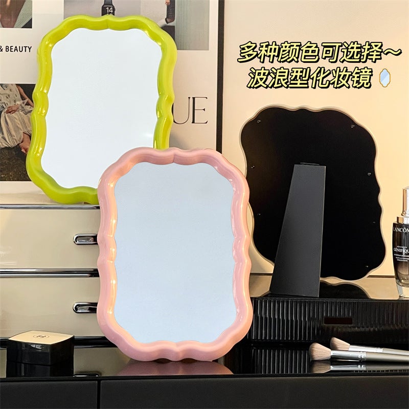 New Flower Mirror Creative Dormitory Bedroom Desktop High-Value Student Dormitory Makeup Mirror Desktop Dressing Mirror - Image 2